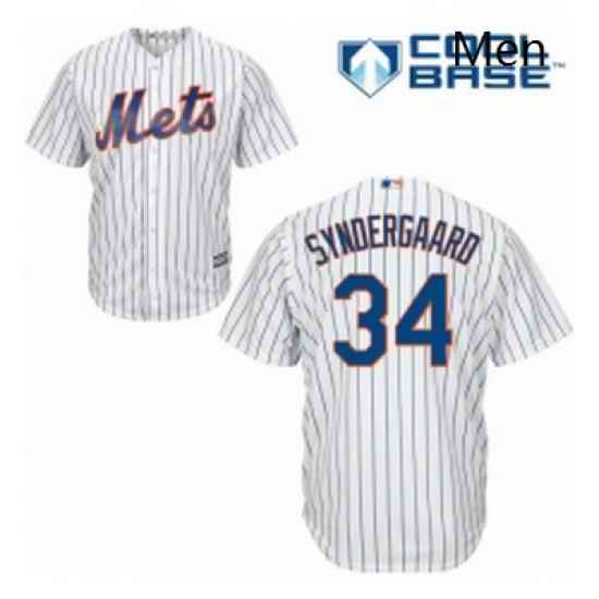 Mens Majestic New York Mets 34 Noah Syndergaard Replica White Home Cool Base MLB Jersey